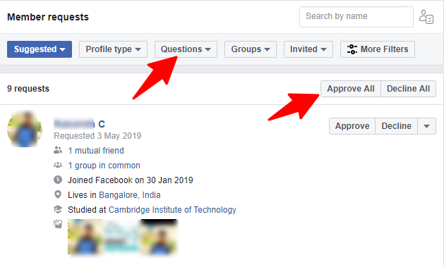 screenshot of Group Leads